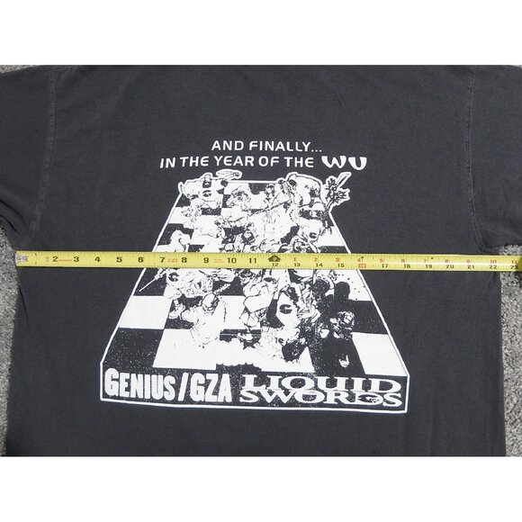 GZA Genius x Wu-Tang Clan retro vintage faded/washed black t-shirt men's sz L - Picture 7 of 8